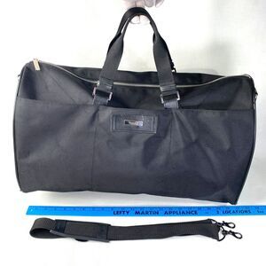 VERSACE PARFUMS Black Weekender DUFFEL BAG! Overnight Travel Handbag